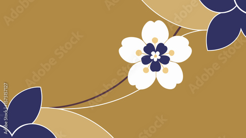 Elegant floral design with transparency japanese style featuring cherry blossom and leaves