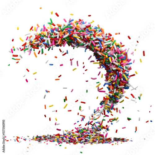 Colorful sprinkles cascade against a dark backdrop creating a dynamic display