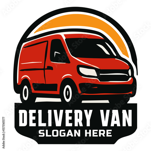 Bold delivery van company logo badge emblems
