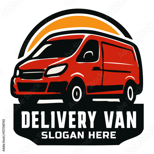 Bold delivery van company logo badge emblems