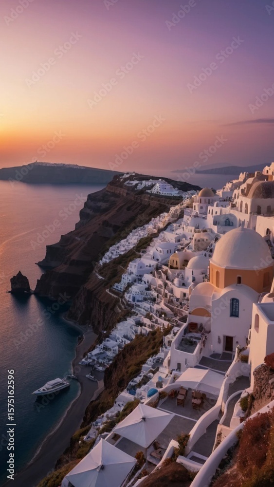 Fototapeta premium sunset over santorini