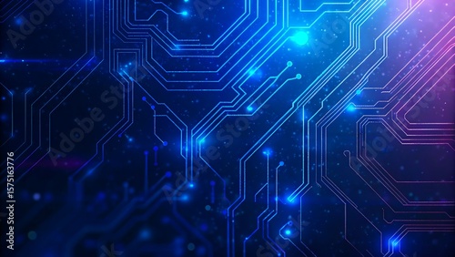 Glowing blue circuit board pattern representing futuristic technology

