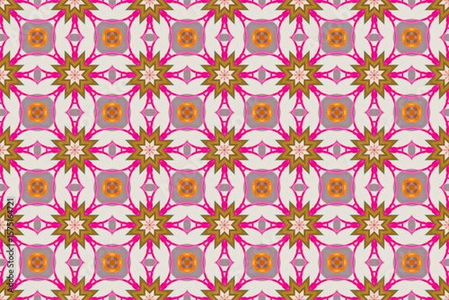 Seamless Background Graphic Fabric Tile Shape Fashion Perspective Geometric Visual Textile Interior Endless Luxury Digital Wallpaper Template Symmetric Cloth Art Texture Design Decoration Pattern.