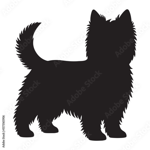 A black silhouette of a Cairn Terrier vector