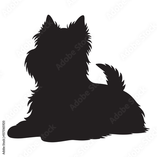 A black silhouette of a Cairn Terrier vector
