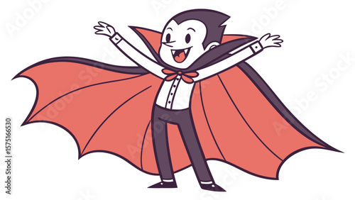 Cartoon halloween vampire vector illustration for spooky season design and party invitation or decoration