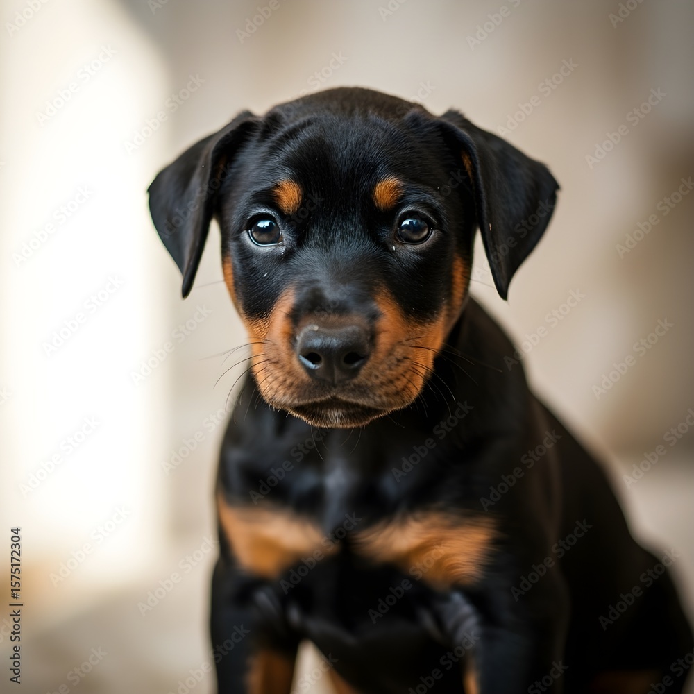 Fototapeta premium Lovely and cute baby puppy