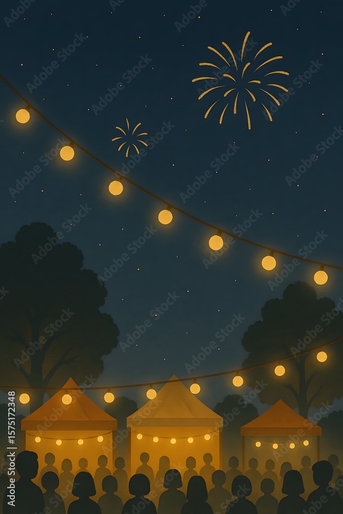 Fototapeta premium 별빛 속 축제의 밤