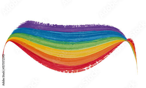  colorful rainbow arch with red orange yellow green blue indigo and violet symbol of hope and diversity  white background