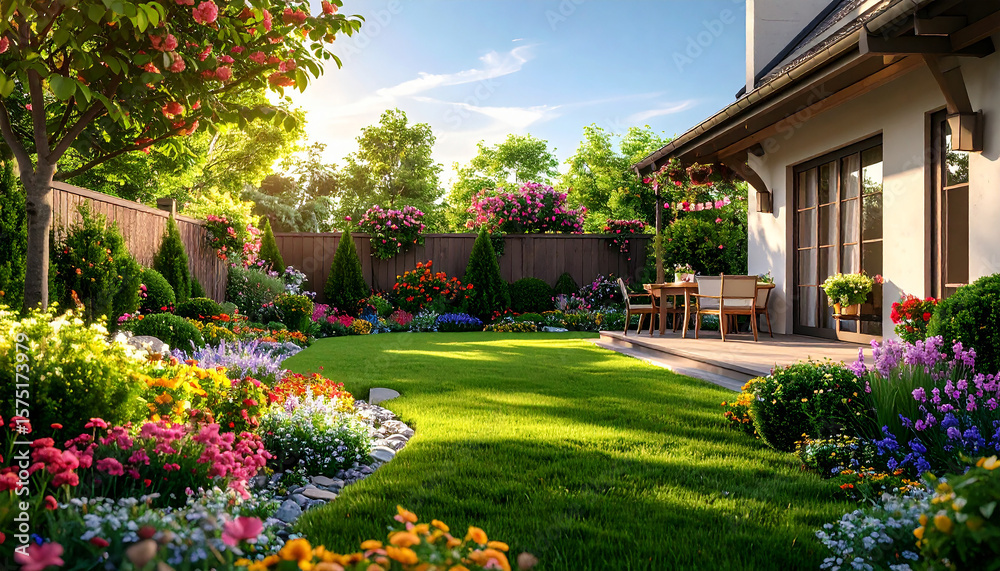 Fototapeta premium 3d modeling and rendering of luxury backyard design 2