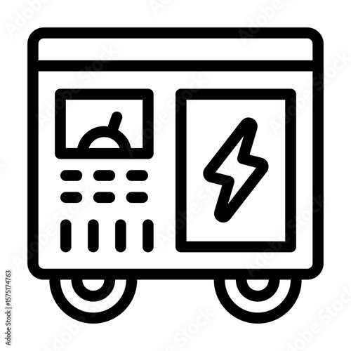 diesel generator outline icon for backup energy in remote industry site