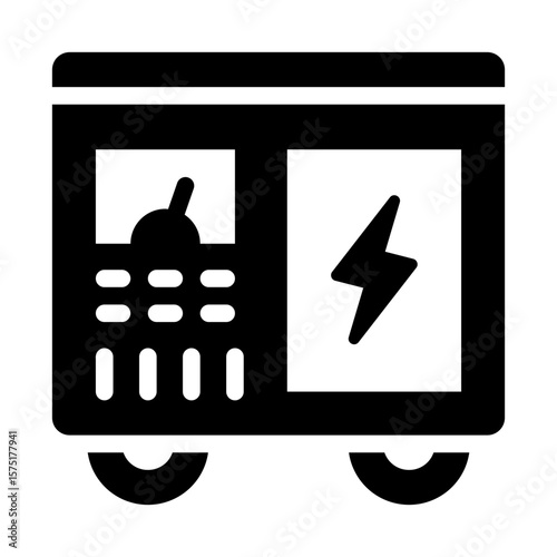 diesel generator glyph icon for backup energy in remote industry site