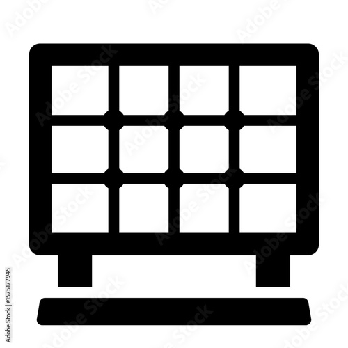 solar panel glyph icon generating energy from sunlight source
