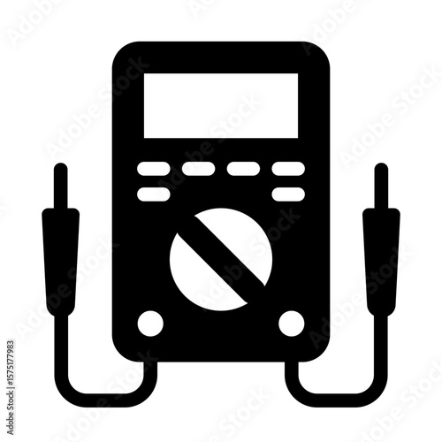 voltmeter glyph icon used for electric current measurement