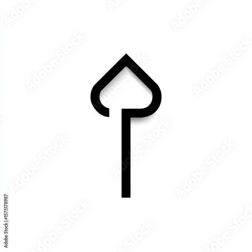 Simple, black, stylized arrowhead graphic