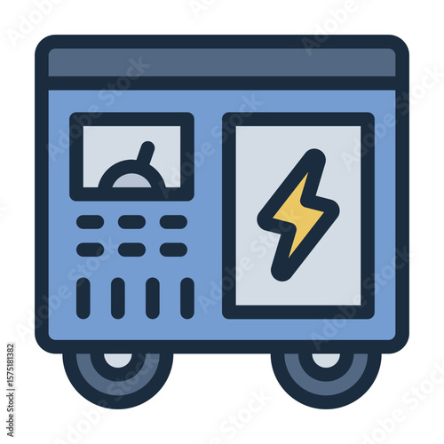 diesel generator filled line icon for backup energy in remote industry site