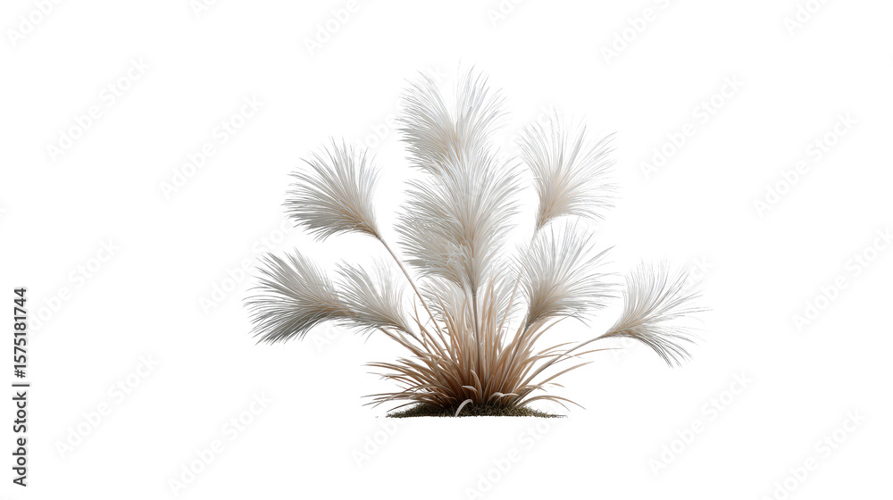 Obraz premium Ornamental Grasses: A captivating composition of fluffy, white ornamental grasses, gracefully sway and dance, exhibiting soft textures. It is perfect for a natural-themed project. 