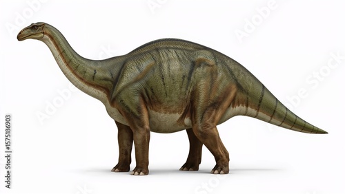 Long-Necked Dinosaur Isolated on White