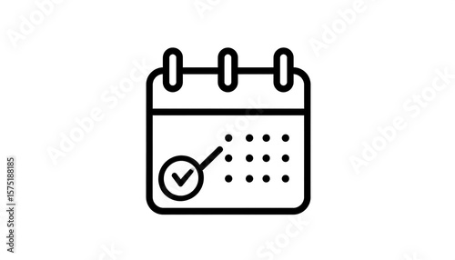 Simple calendar icon with checkmark