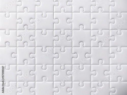 Clean white jigsaw puzzle background texture