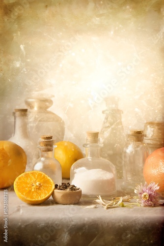 Still life with citrus and spices