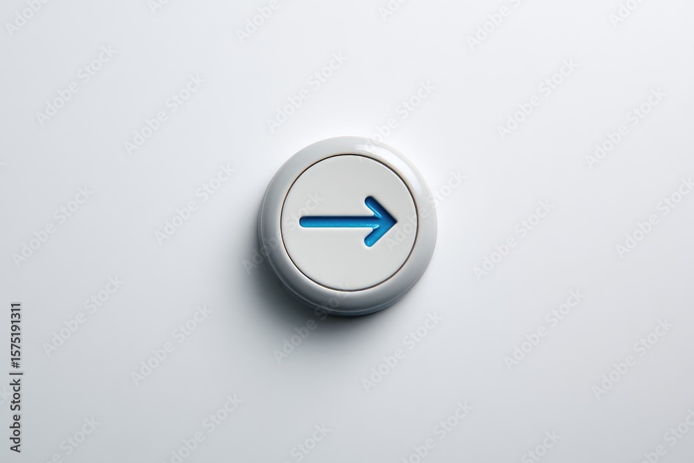 White button with blue arrow White button with blue arrow