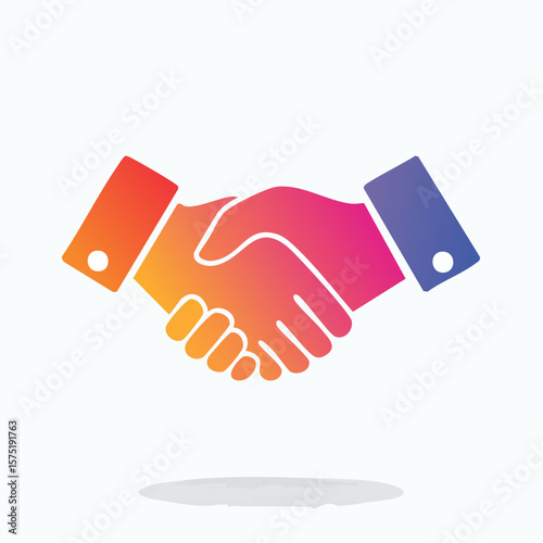 two-tone handshake icon in smooth gradient fill on 512×512 px artboard symbolizing equality and unity