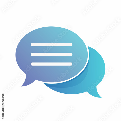 overlapping chat bubbles icon in vibrant gradient fill on 512×512 px artboard symbolizing inclusivity and open communication