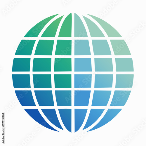 mosaic globe icon in vibrant gradient fill symbolizing global unity, diversity, and shared connection