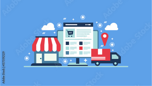 E-commerce Online Storefront with Shopping Cart and Delivery Logistics Management