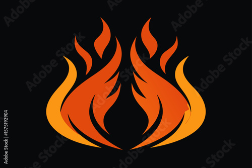 vector illustration of a burning fire