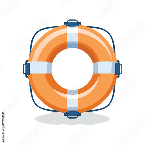 Simple Illustration Orange life raft