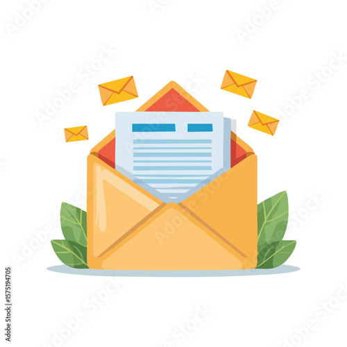 Simple Illustration Mail friend with letters