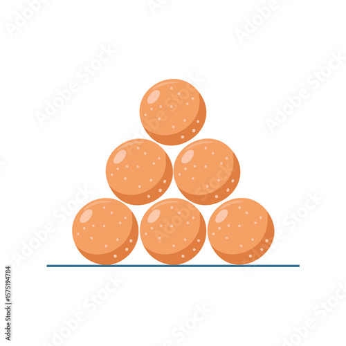 Simple Illustration Meatballs stacked