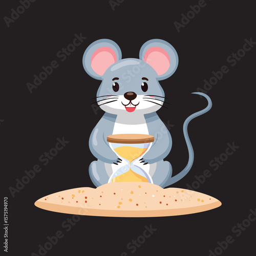 Simple Illustration Mouse with scrolling sand