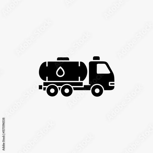 gasoline fuel truck icon vector template	

