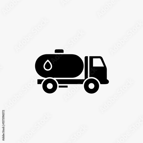 gasoline fuel truck icon fully editable vector template	