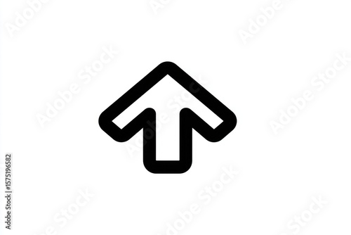 Simple black outline up arrow on white background