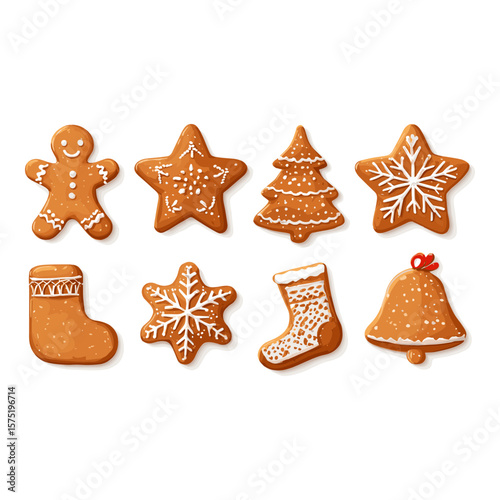 Assorted Gingerbread Christmas Cookies Collection