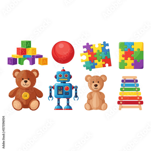 Colorful Collection of Classic Children's Toys