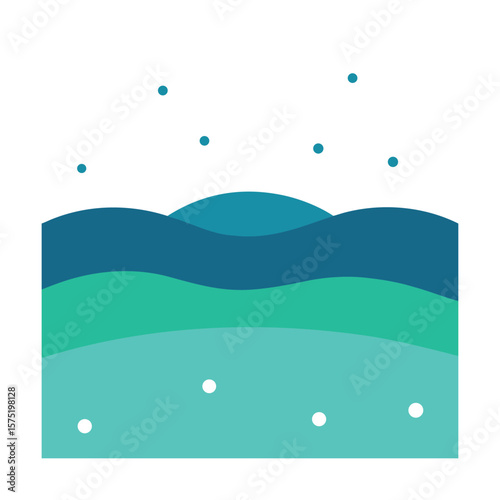 Simple flat vector illustration featuring a design focused on the upper portion