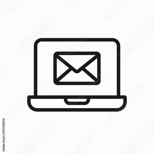 Laptop Email Notification Outline Icon