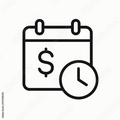 Meeting Schedule Calendar and Clock Icon