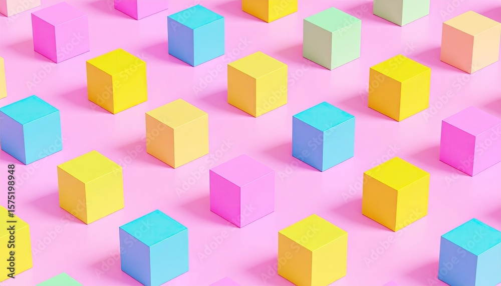 Fototapeta premium Colorful geometric pattern of blocks (1)