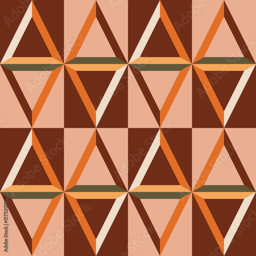 Earth color rhombus seamless repeat pattern