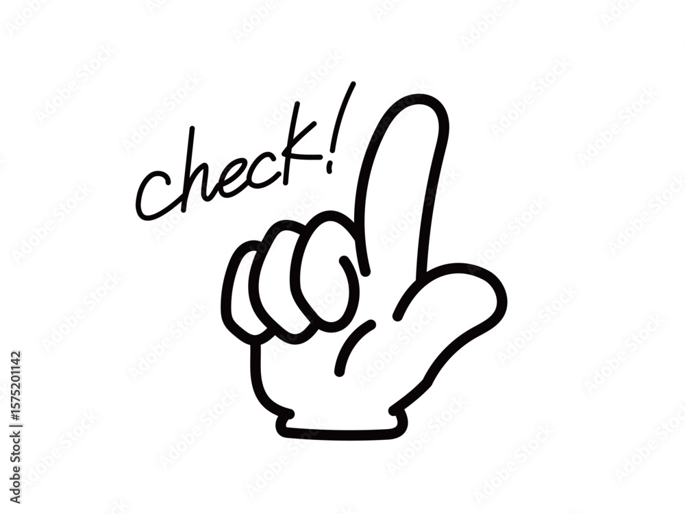 Obraz premium 手のアイコン_人差し指_02_Check