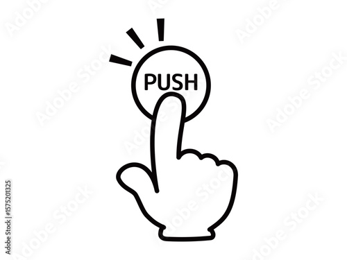 手のアイコン_人差し指_03_PUSH_丸ボタン