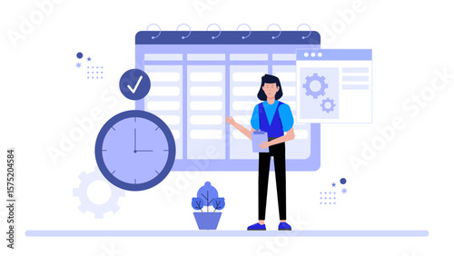 Product Manager Conducting Weekly Backlog Grooming Flat Vector Illustration