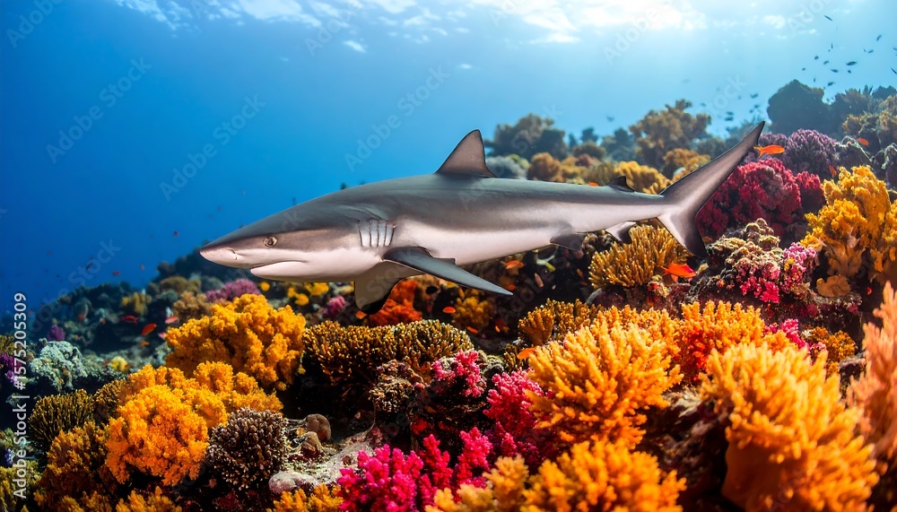 custom made wallpaper toronto digitalShark in vibrant coral reef