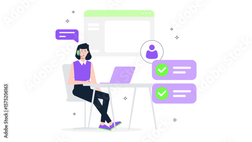 Customer Support Handling Review Escalations Flat Vector Illustration